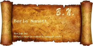 Berle Nanett névjegykártya